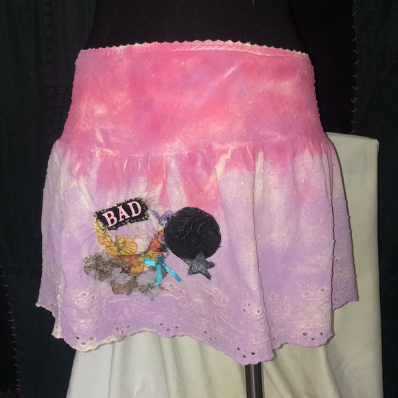 Lexa Vonn Tie-dye Lolita patchwork mini skirt - Picture 1 of 5